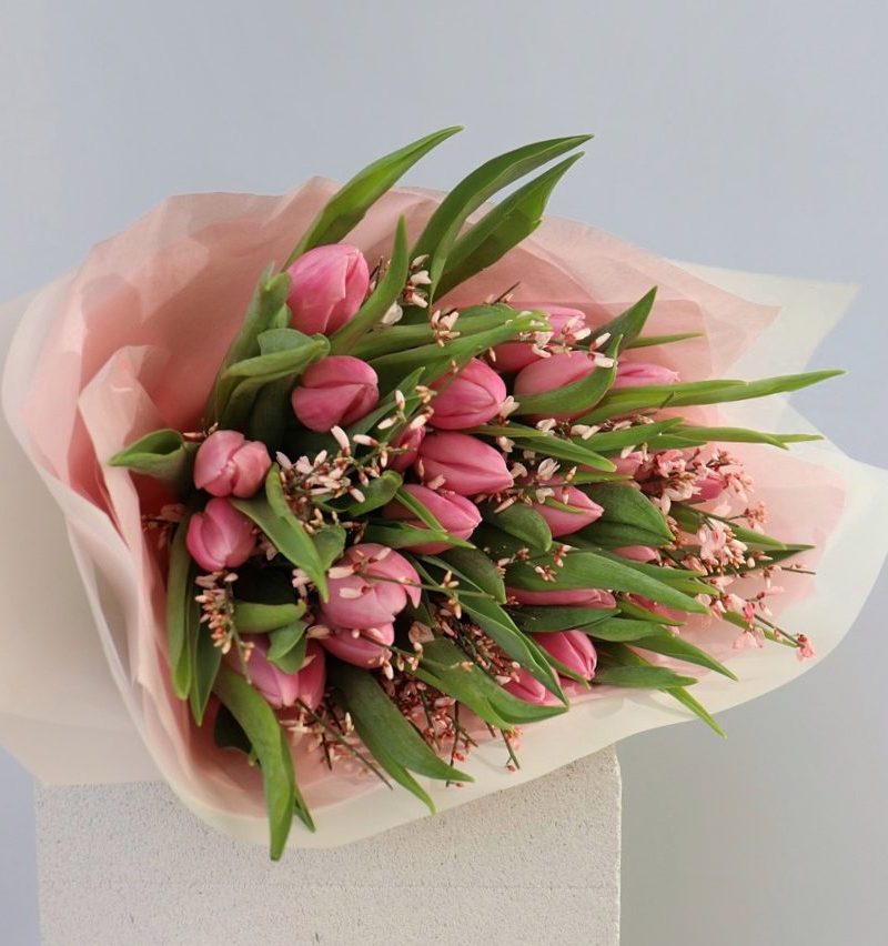 Bukiet różowych tulipanów